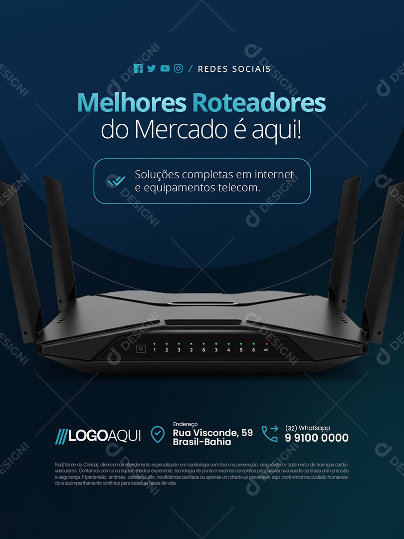 Telecom Melhores Roteadores do Mercado é Aqui Social Media PSD Editável