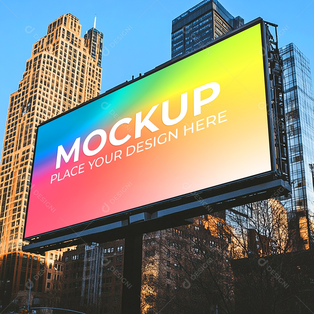 Mockup Painel Publicitário PSD Editável