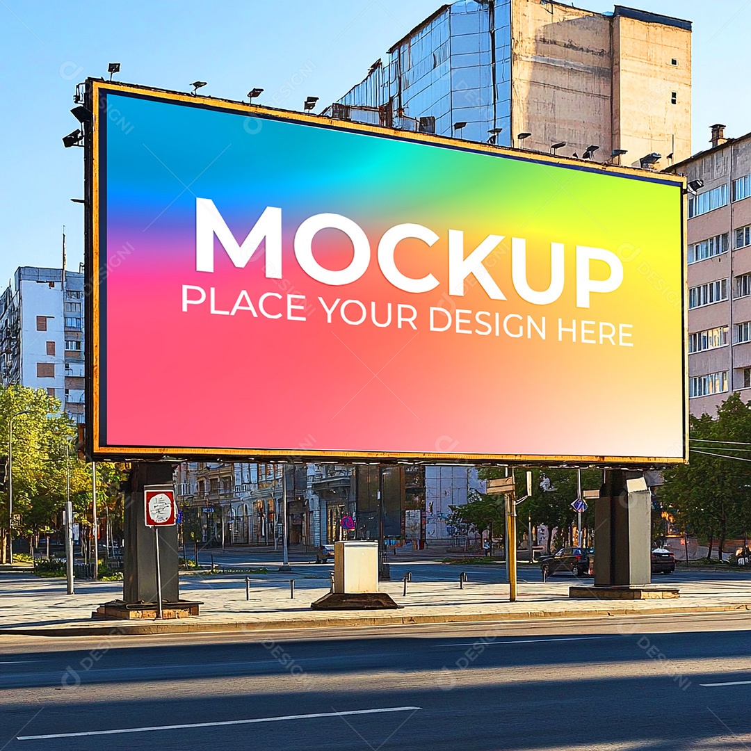 Mockup Painel Publicitário PSD Editável