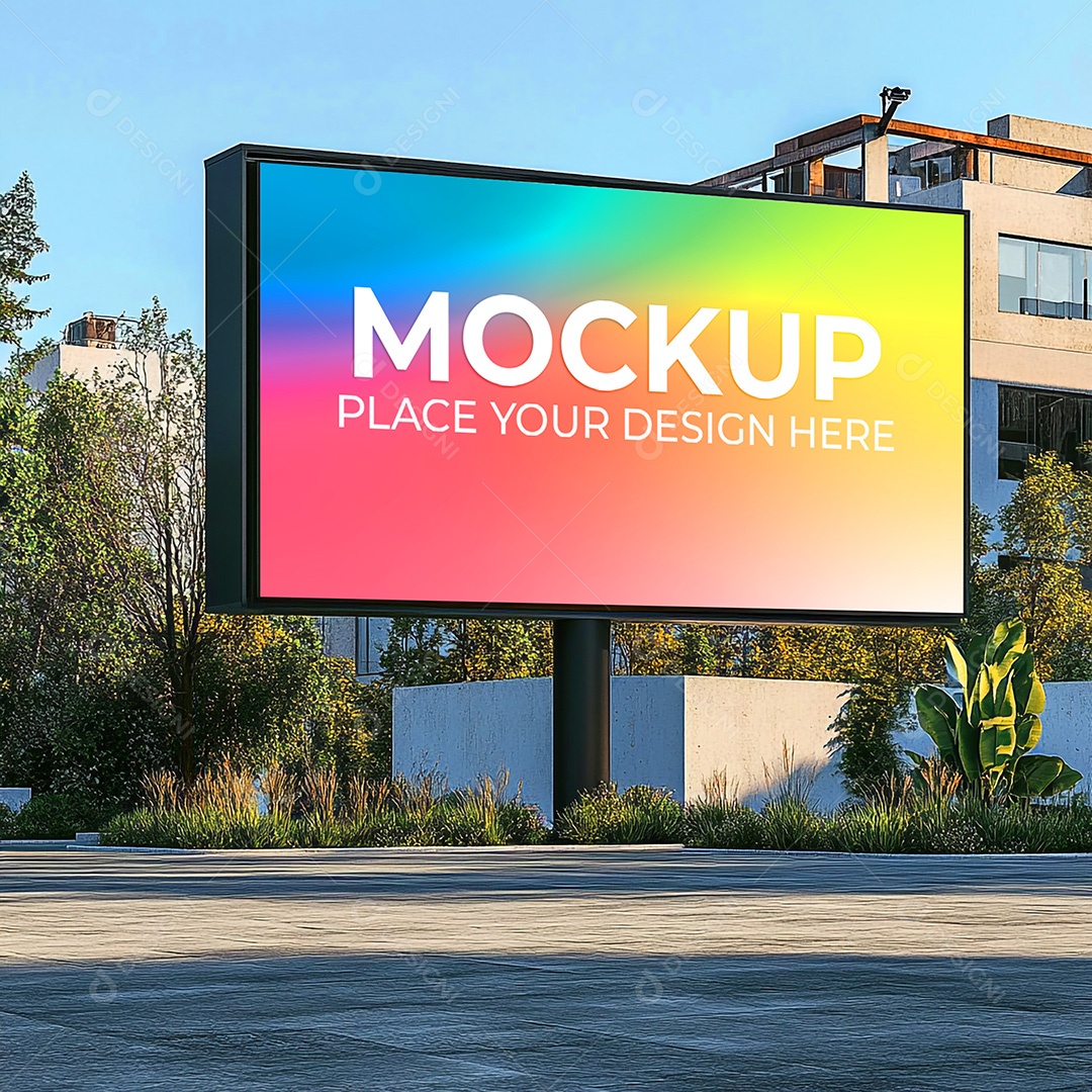 Mockup Painel Publicitário PSD Editável