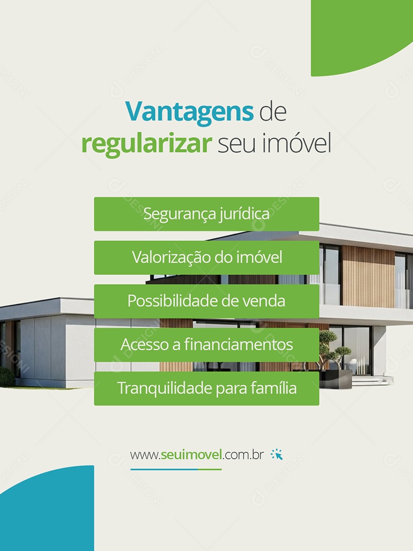 Regularização Imóvel Vantagens de Regularizar Seu Imóvel Social Media PSD Editável