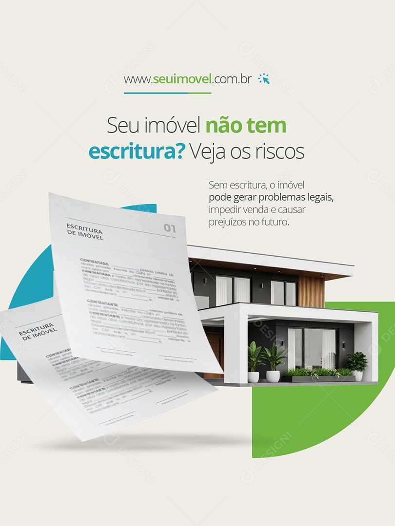 Regularização Imóvel Seu Imóvel Não Tem Escritura Veja Os Riscos Social Media PSD Editável