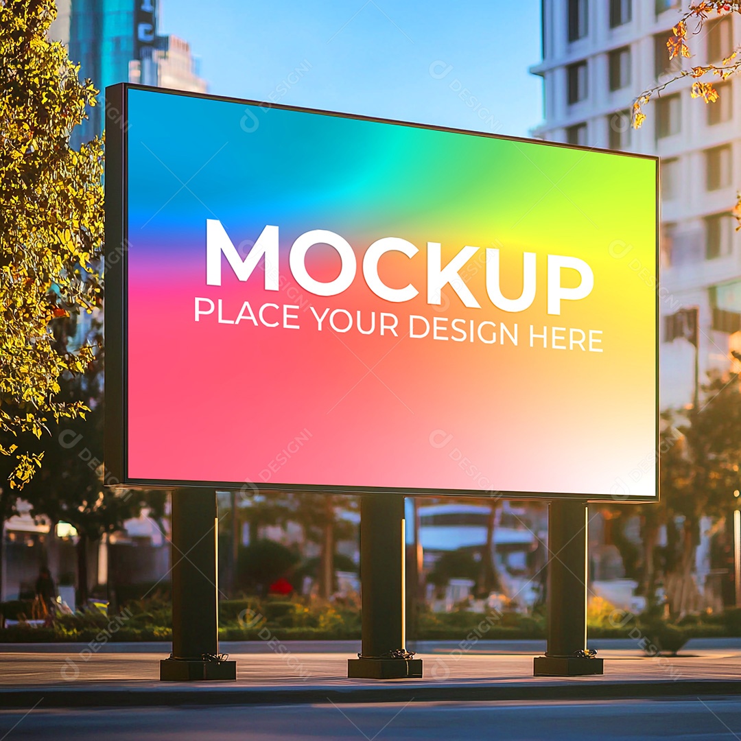Mockup Painel Publicitário PSD Editável