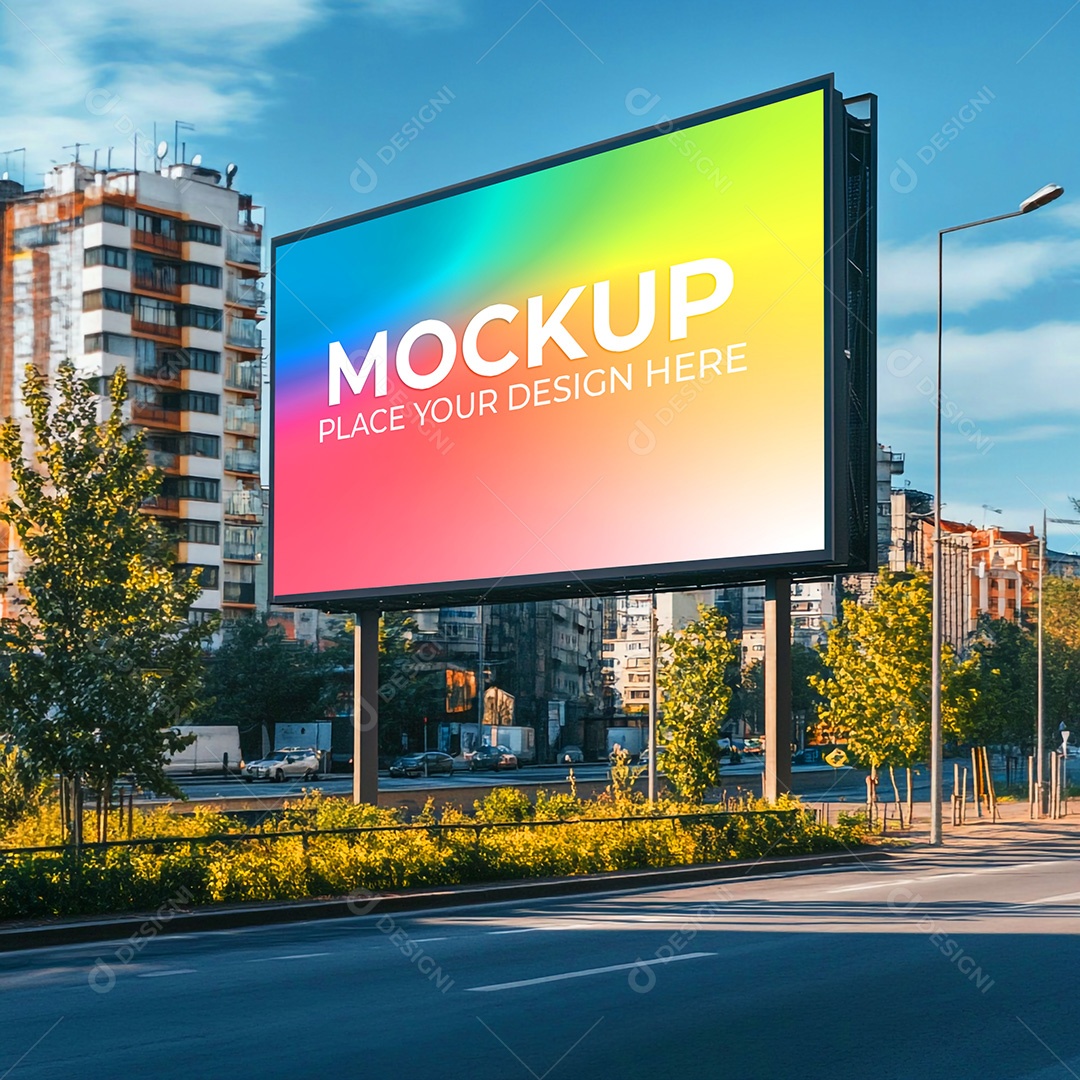 Mockup Painel Publicitário PSD Editável