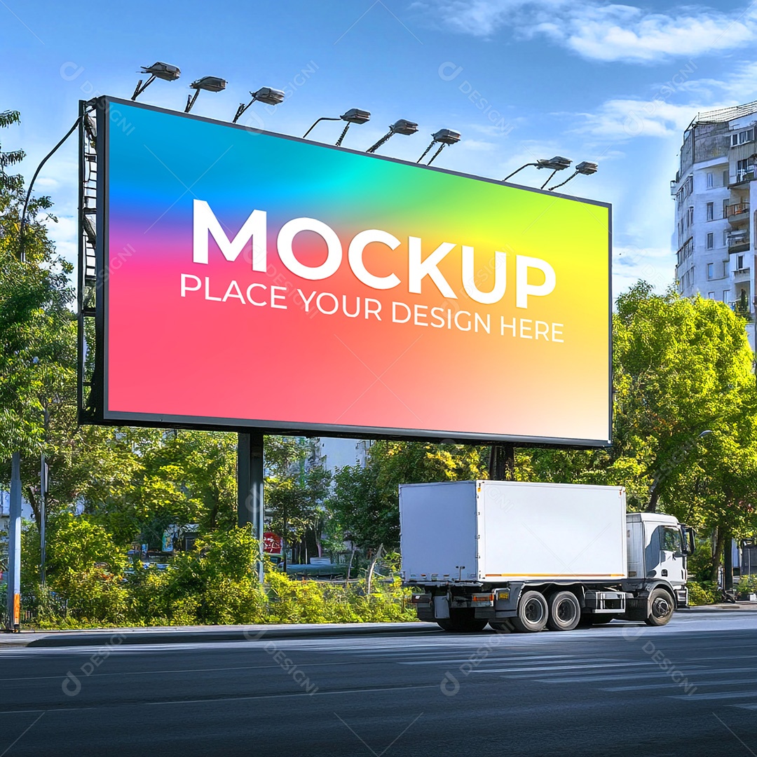 Mockup Painel Publicitário PSD Editável