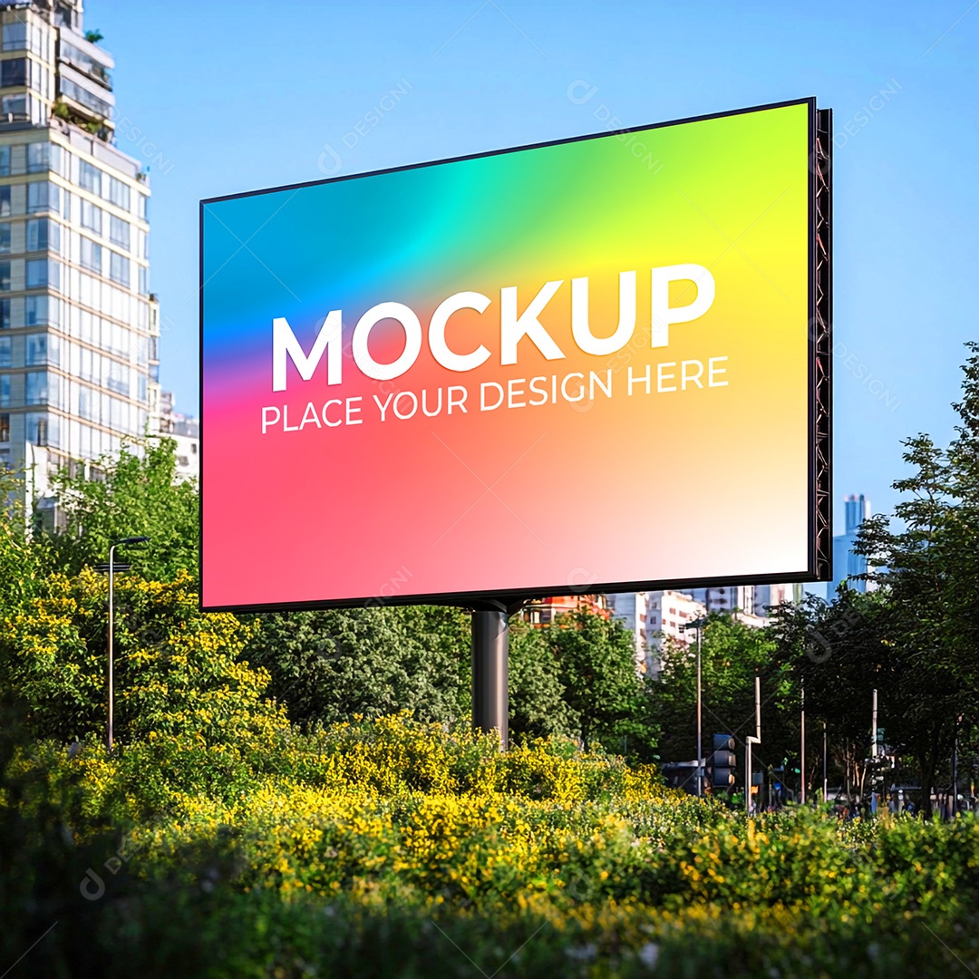 Mockup Painel Publicitário PSD Editável