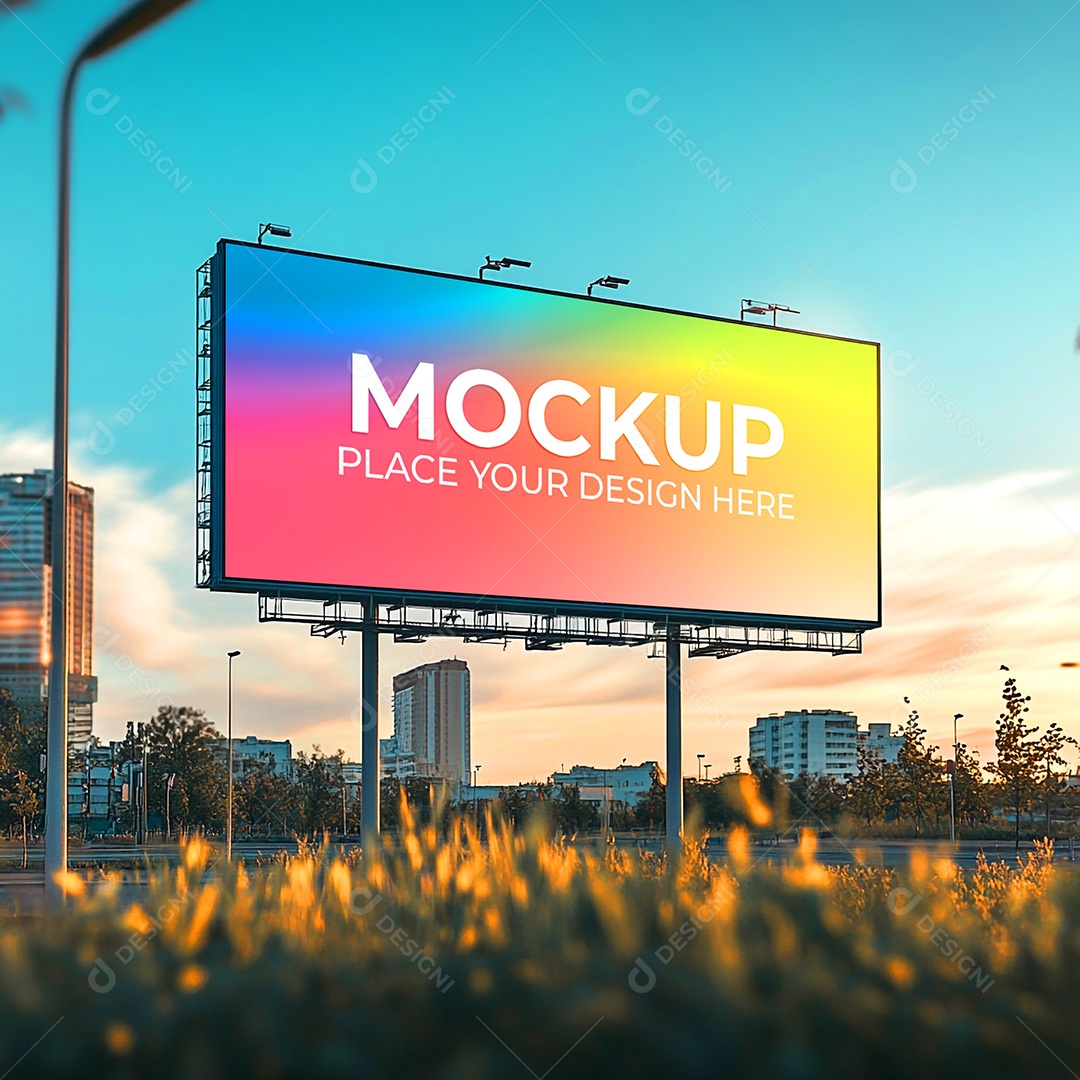 Mockup Painel Publicitário PSD Editável