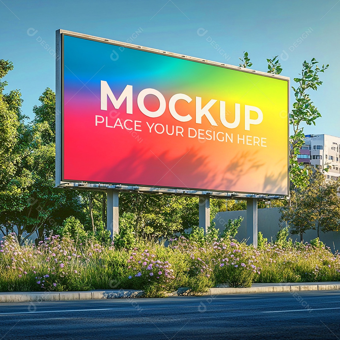 Mockup Painel Publicitário PSD Editável