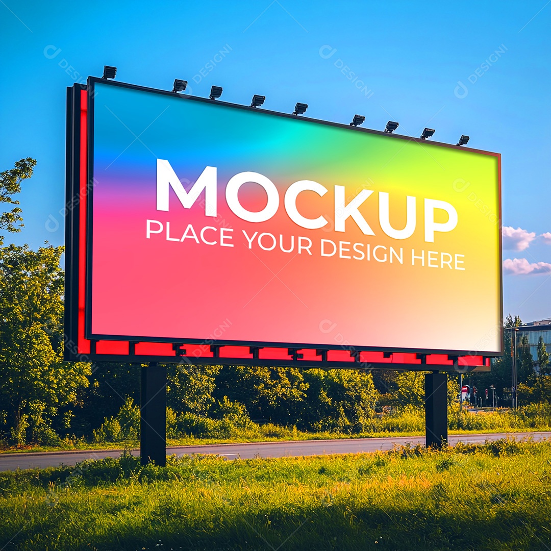Mockup Painel Publicitário PSD Editável
