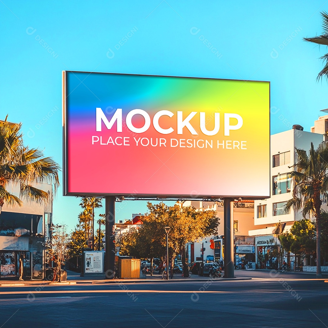 Mockup Painel Publicitário PSD Editável