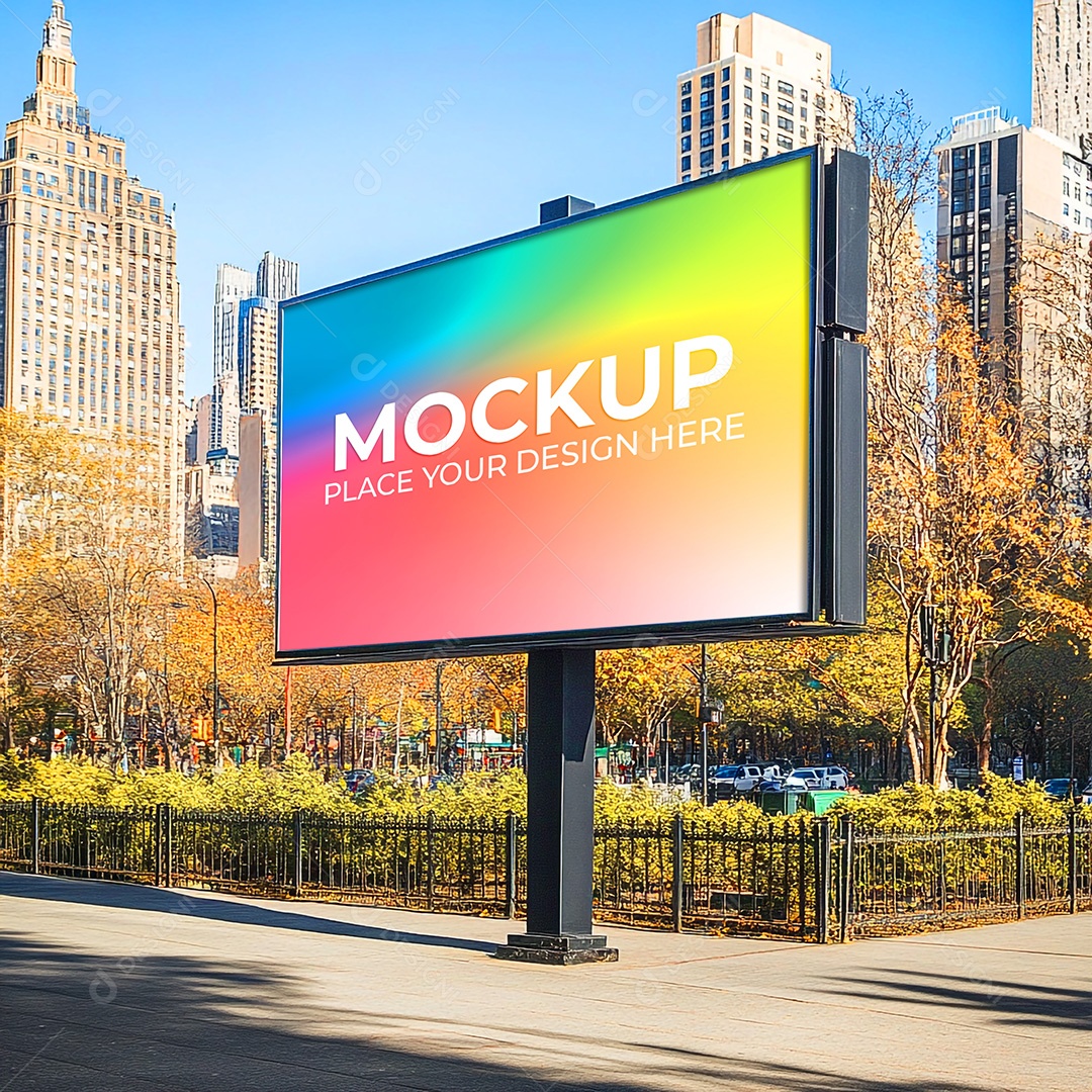 Mockup Painel Publicitário PSD Editável