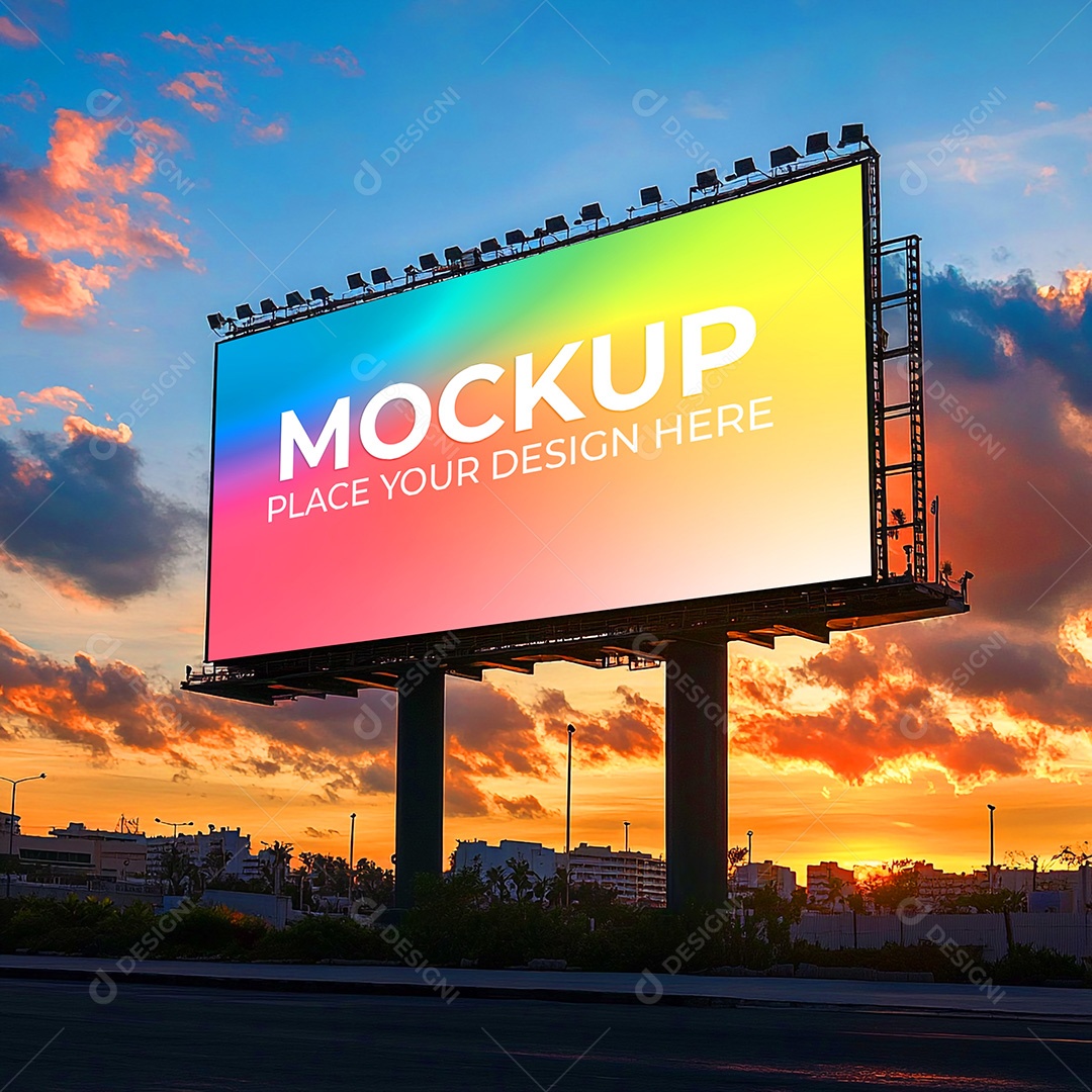 Mockup Painel Publicitário PSD Editável