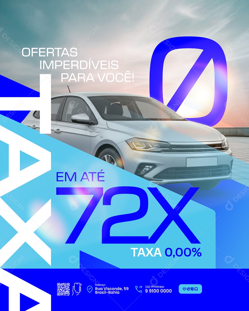 Concessionária Ofertas Imperdíveis para Você em Até 72x Social Media PSD Editável