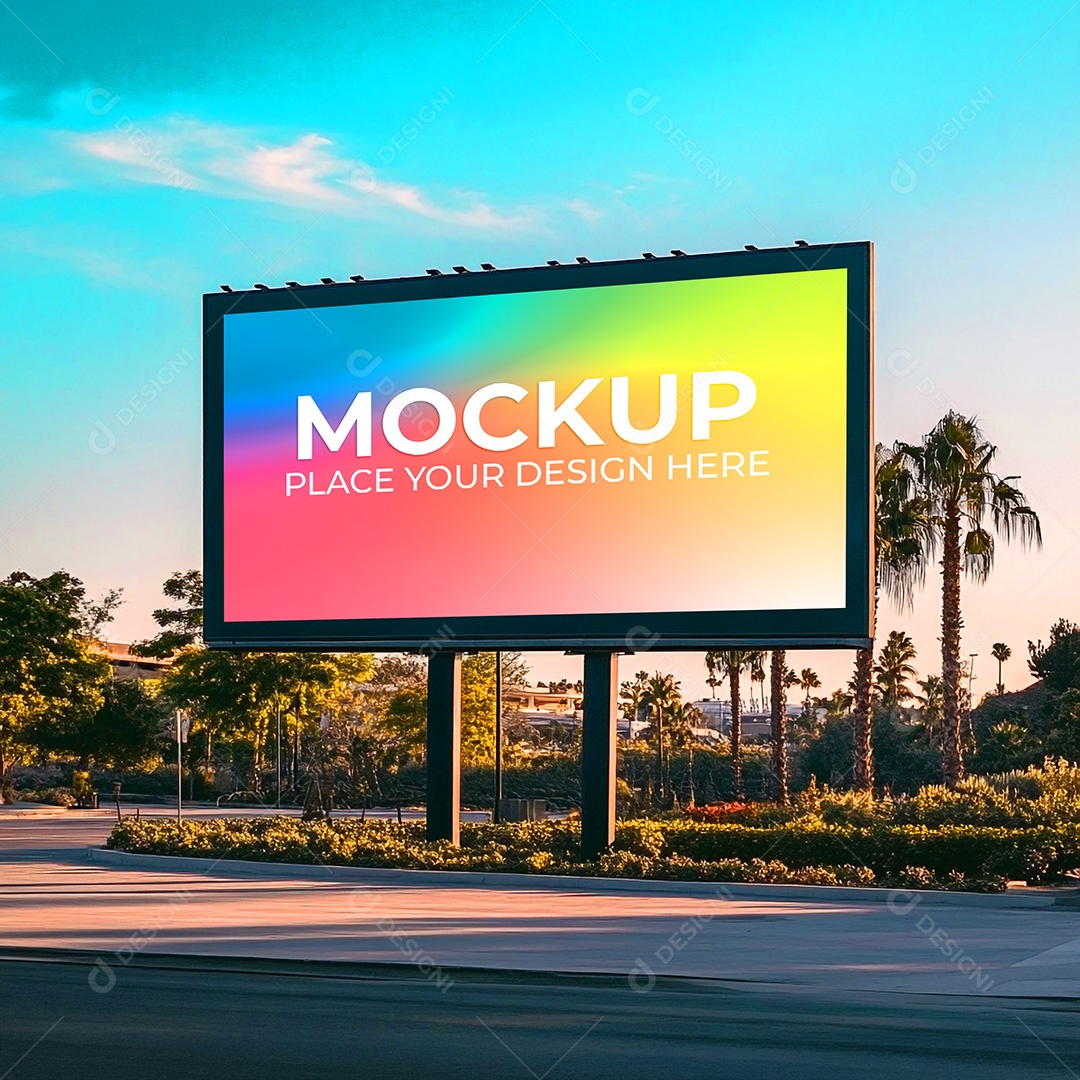 Mockup Painel Publicitário PSD Editável
