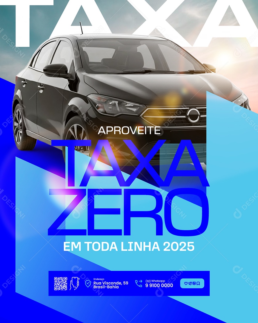 Concessionária Aproveite Taxa Zero em Toda Linha 2025 Social Media PSD Editável