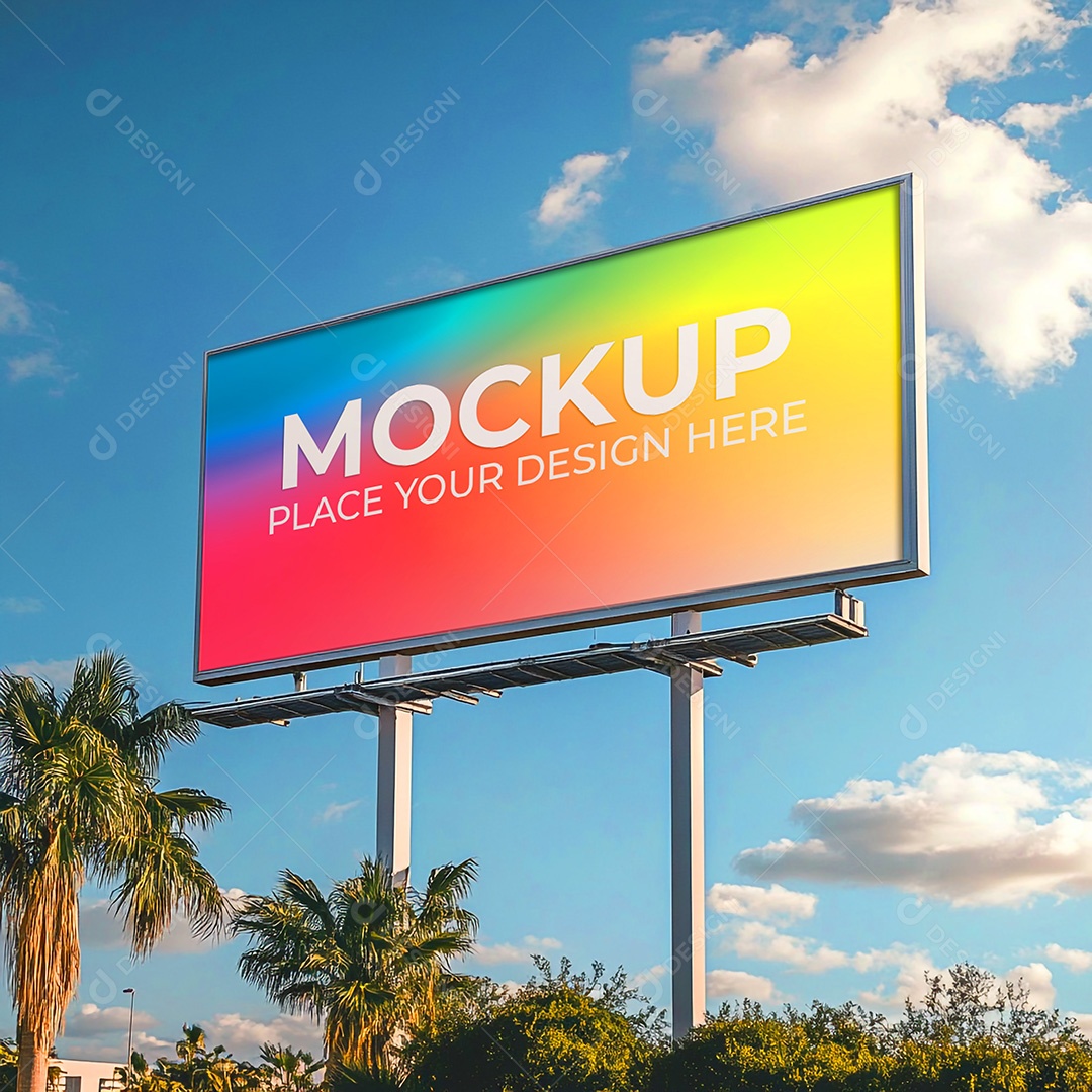 Mockup Painel Publicitário PSD Editável