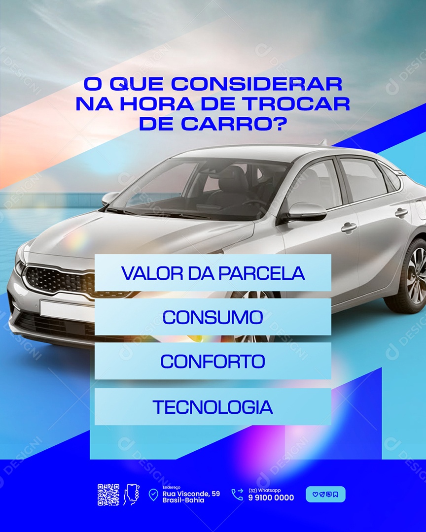Concessionária O Que Considerar Na Hora de Trocar de Carro Social Media PSD Editável