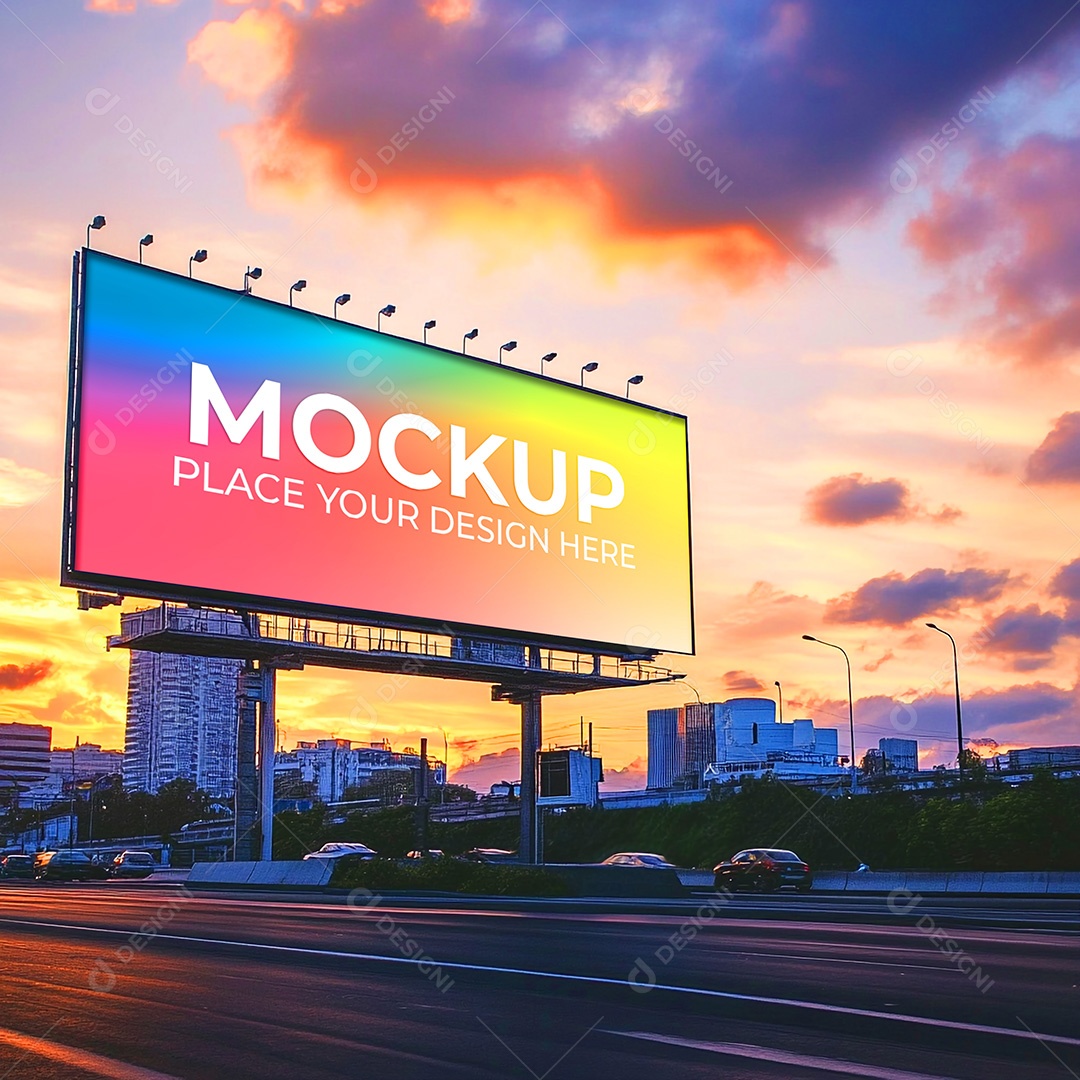 Mockup Painel Publicitário PSD Editável