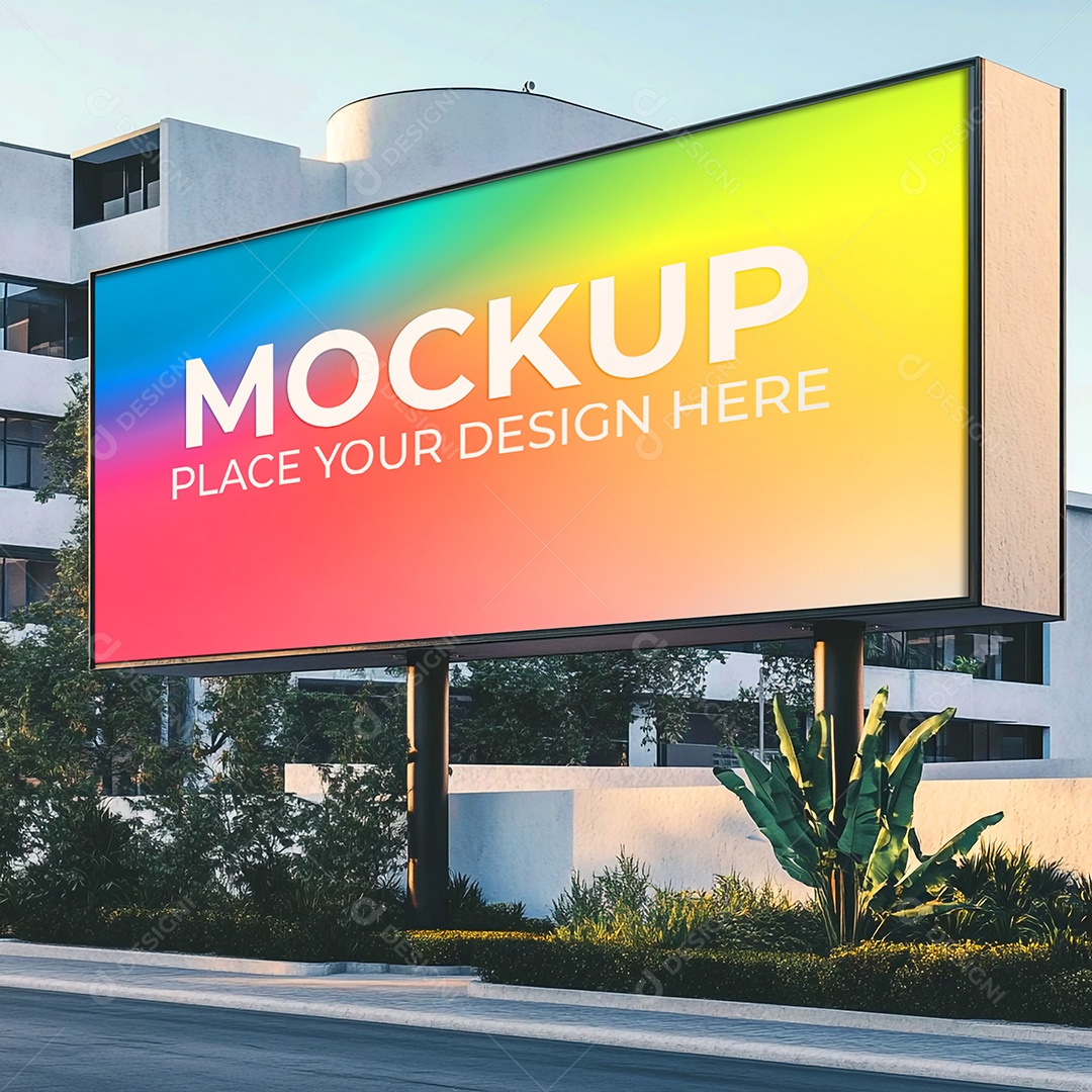 Mockup Painel Publicitário PSD Editável