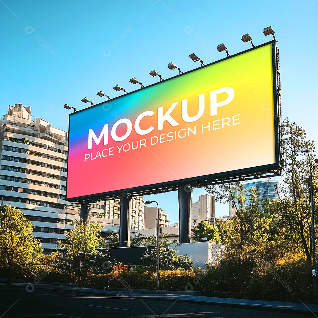 Mockup Painel Publicitário PSD Editável