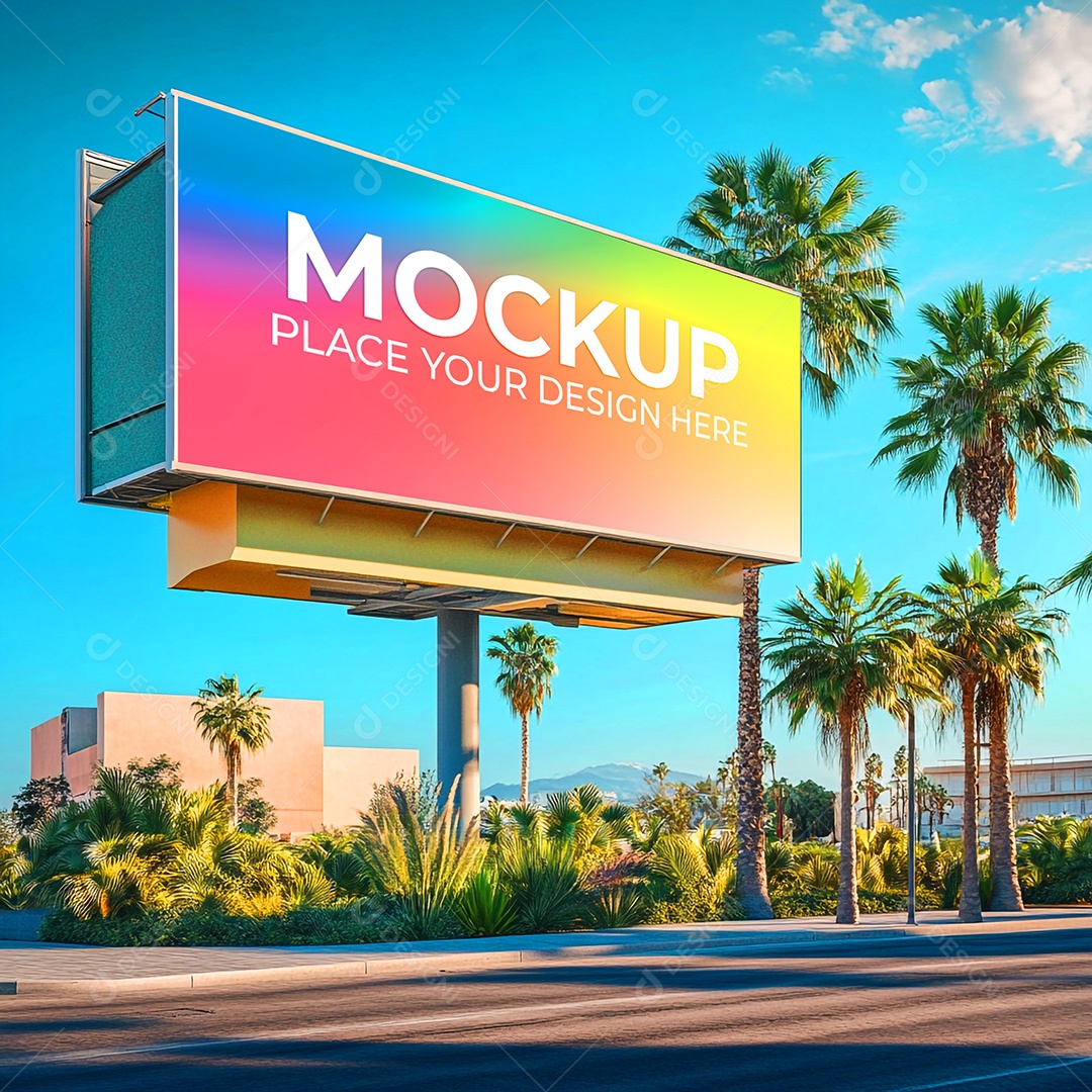 Mockup Painel Publicitário PSD Editável