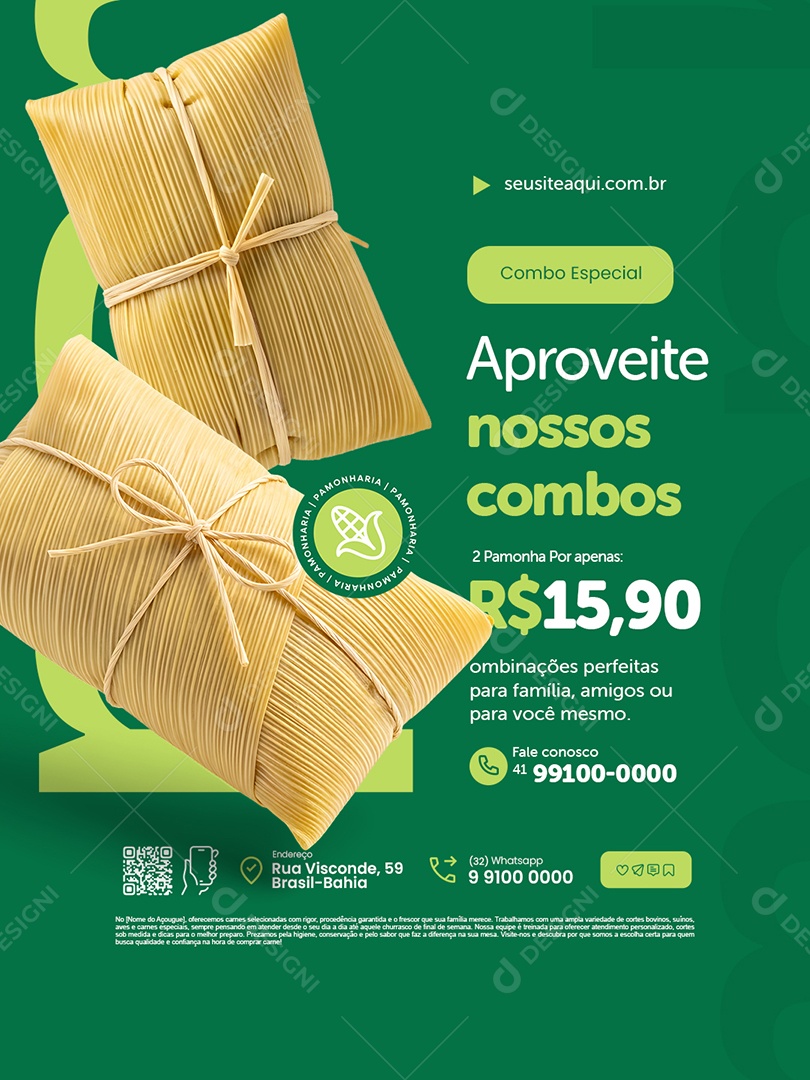 Pamonharia Combo Especial Aproveite Nossos Combos Social Media PSD Editável