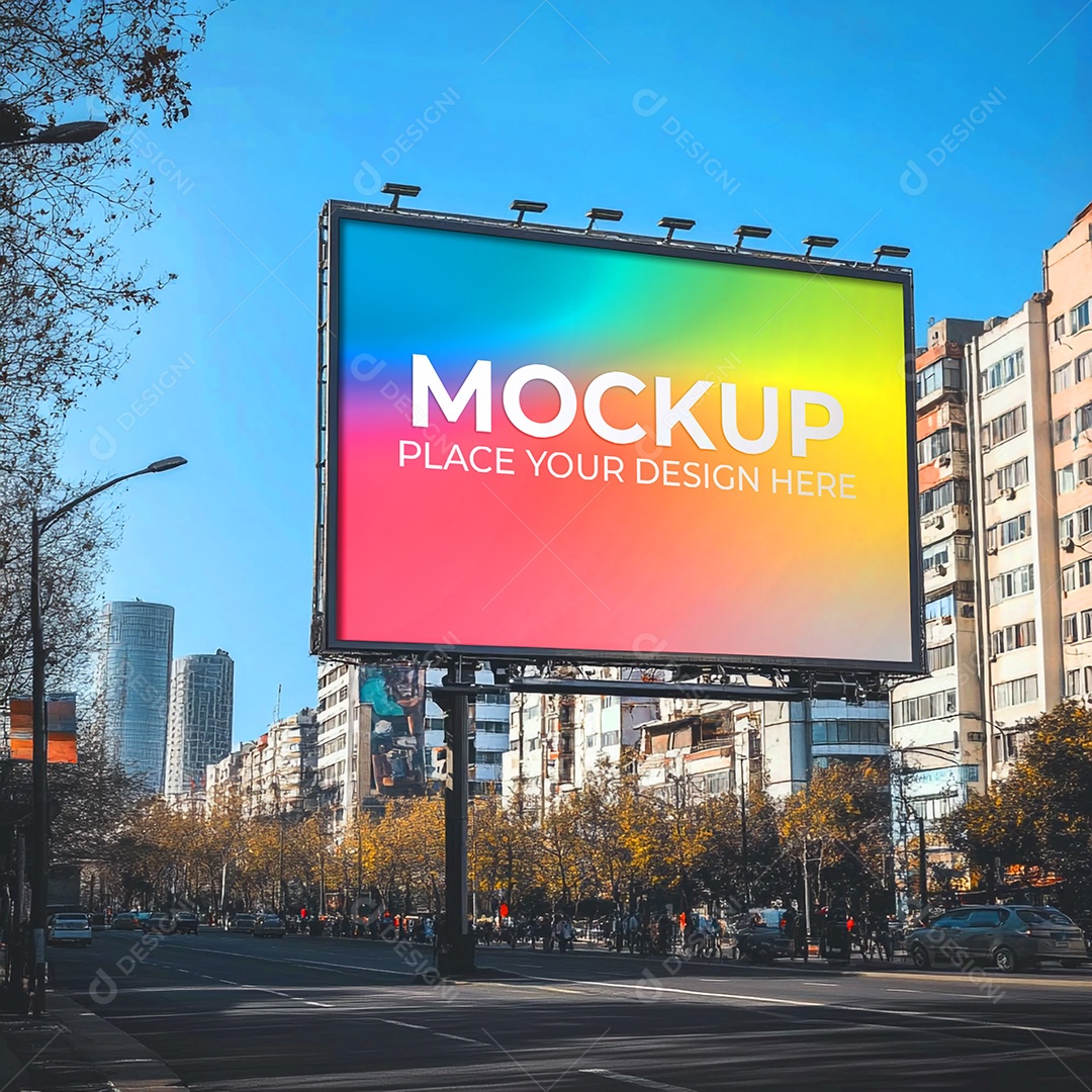 Mockup Painel Publicitário PSD Editável