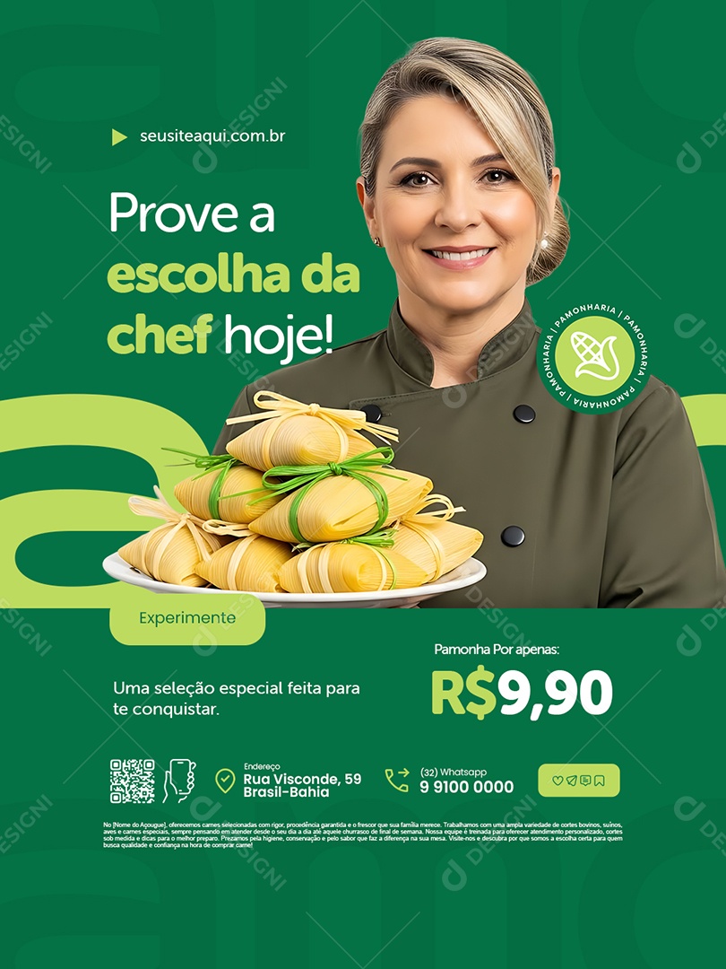 Pamonharia Prove a Escolha da Chef Hoje Social Media PSD Editável