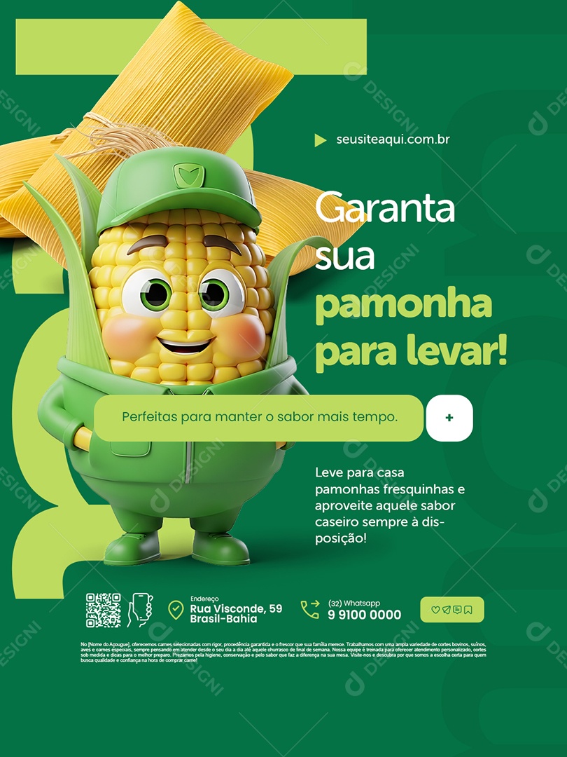 Pamonharia Garanta Sua Pamonha para Levar Social Media PSD Editável