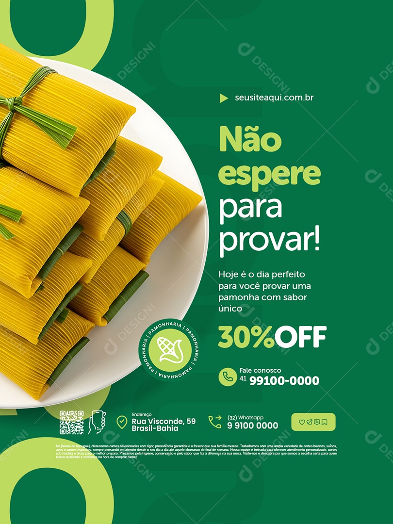 Pamonharia Não Espere para Provar Social Media PSD Editável