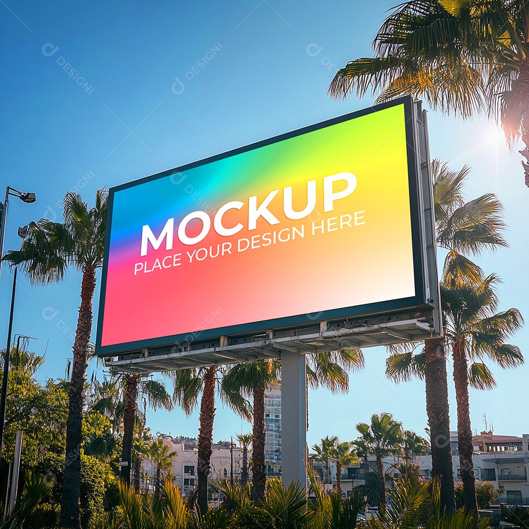 Mockup Painel Publicitário PSD Editável