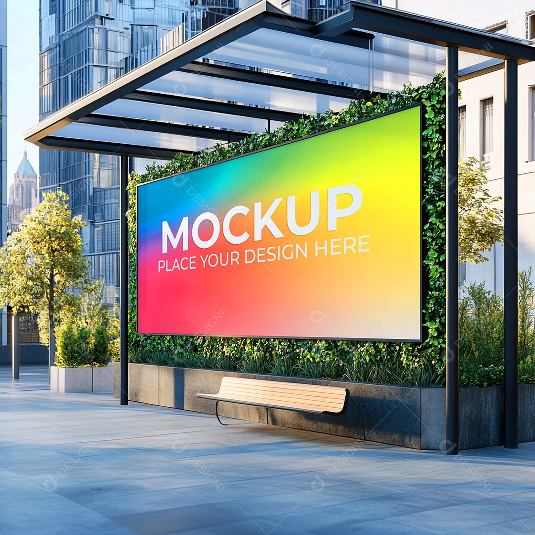 Mockup Painel Publicitário PSD Editável