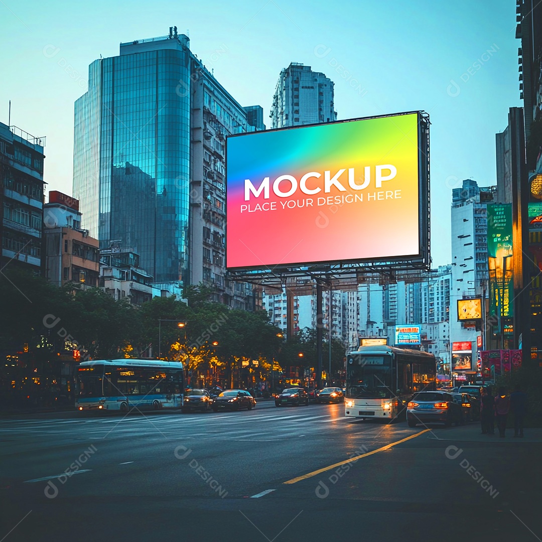 Mockup Painel Publicitário PSD Editável