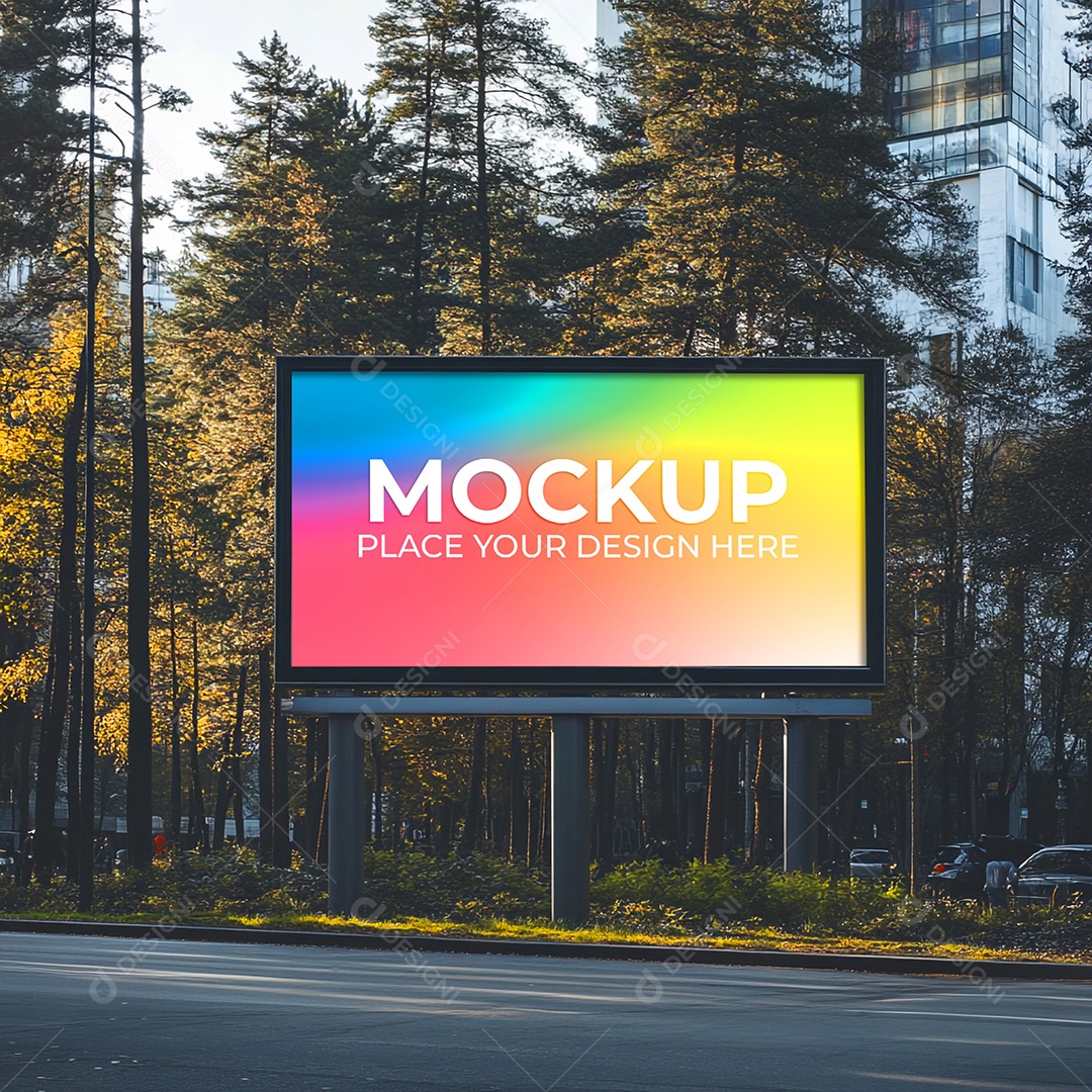 Mockup Painel Publicitário PSD Editável