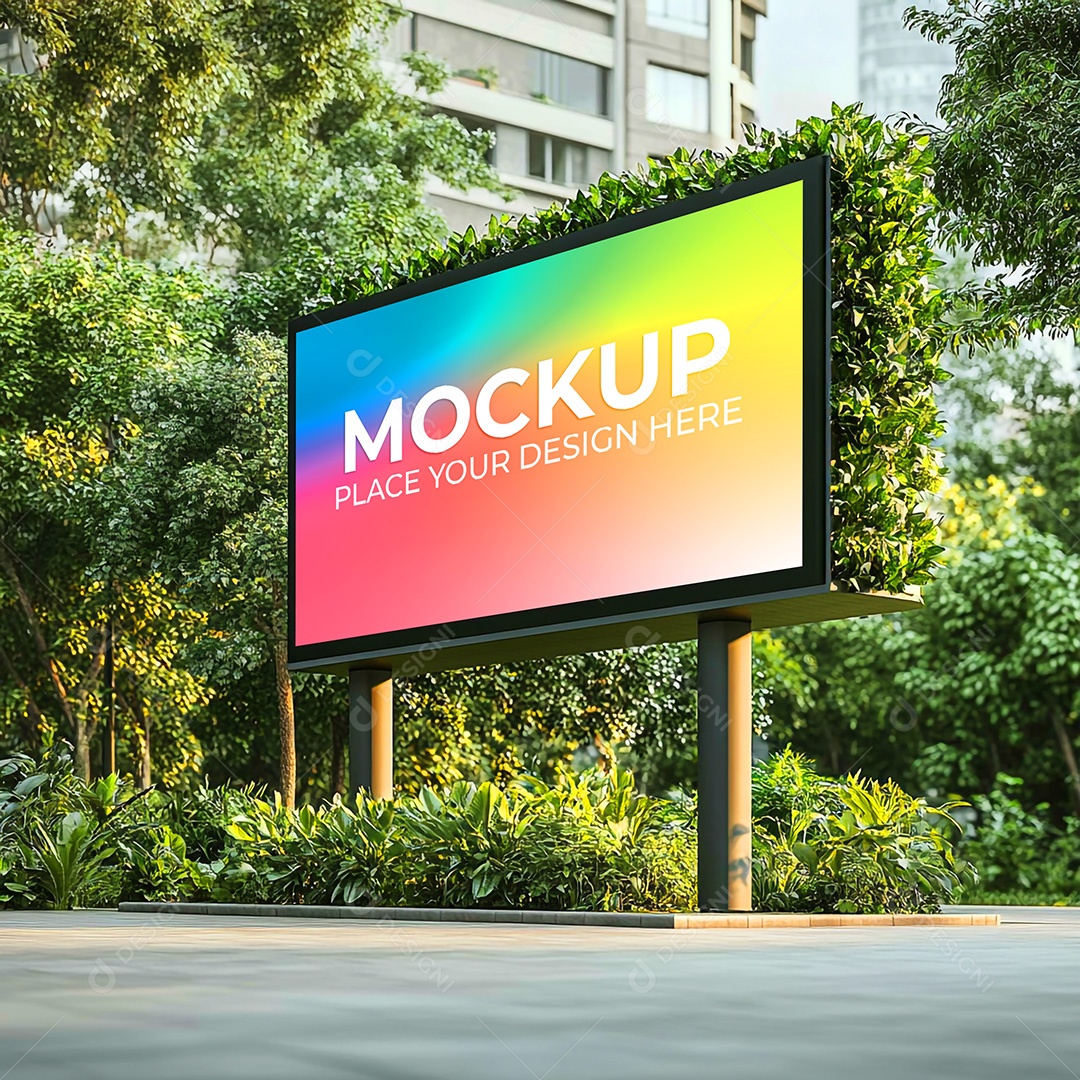 Mockup Painel Publicitário PSD Editável