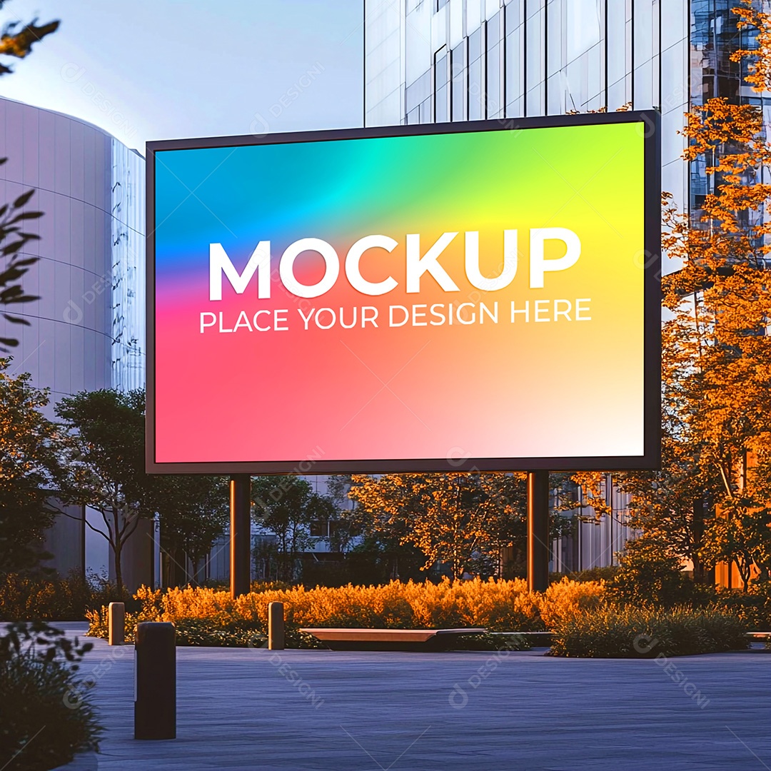 Mockup Painel Publicitário PSD Editável