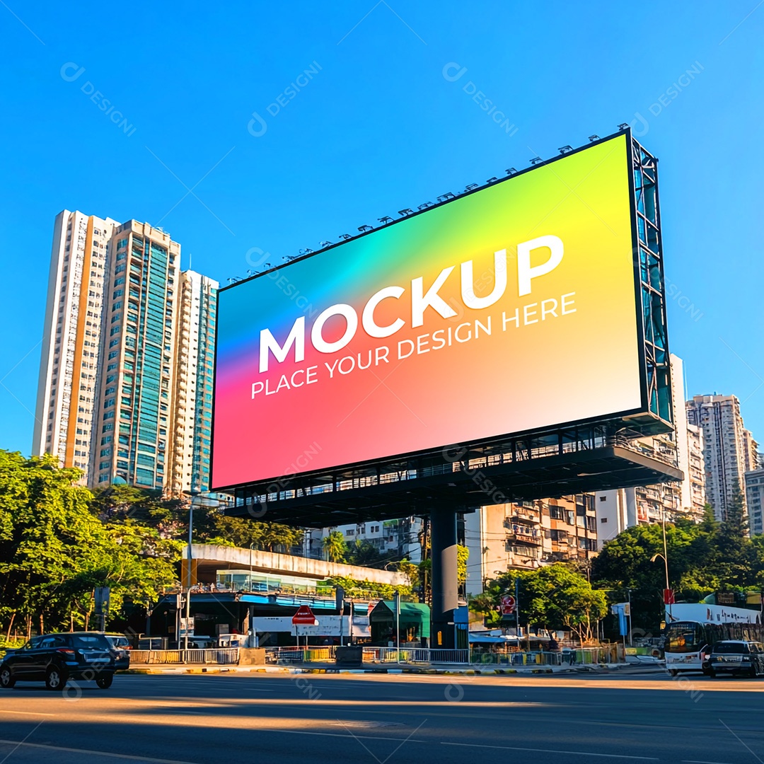 Mockup Painel Publicitário PSD Editável