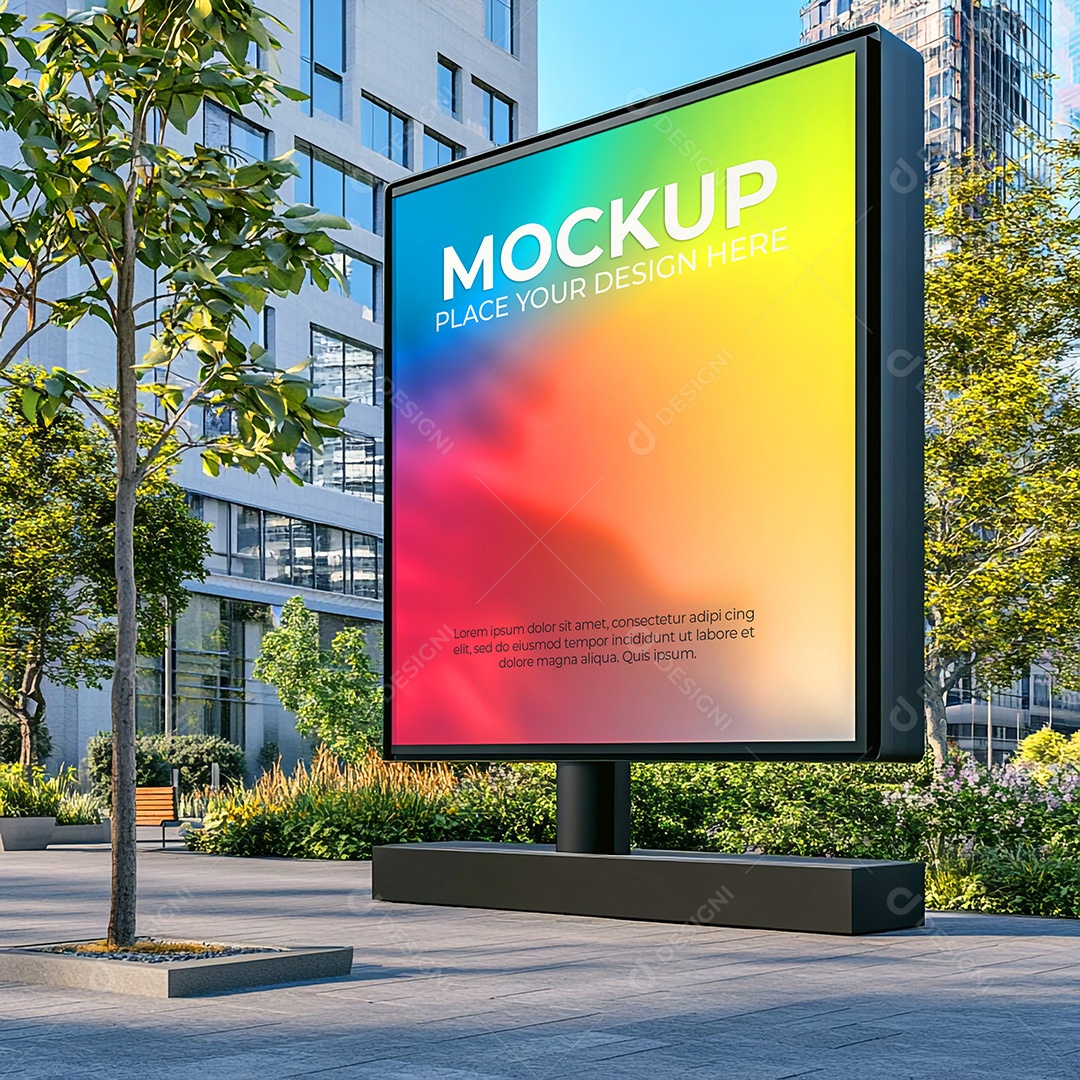Mockup Painel Publicitário PSD Editável