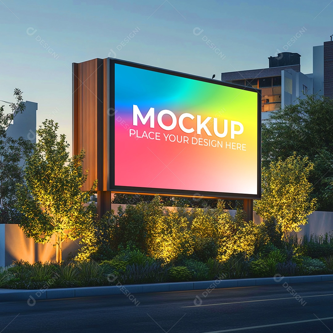 Mockup Painel Publicitário PSD Editável