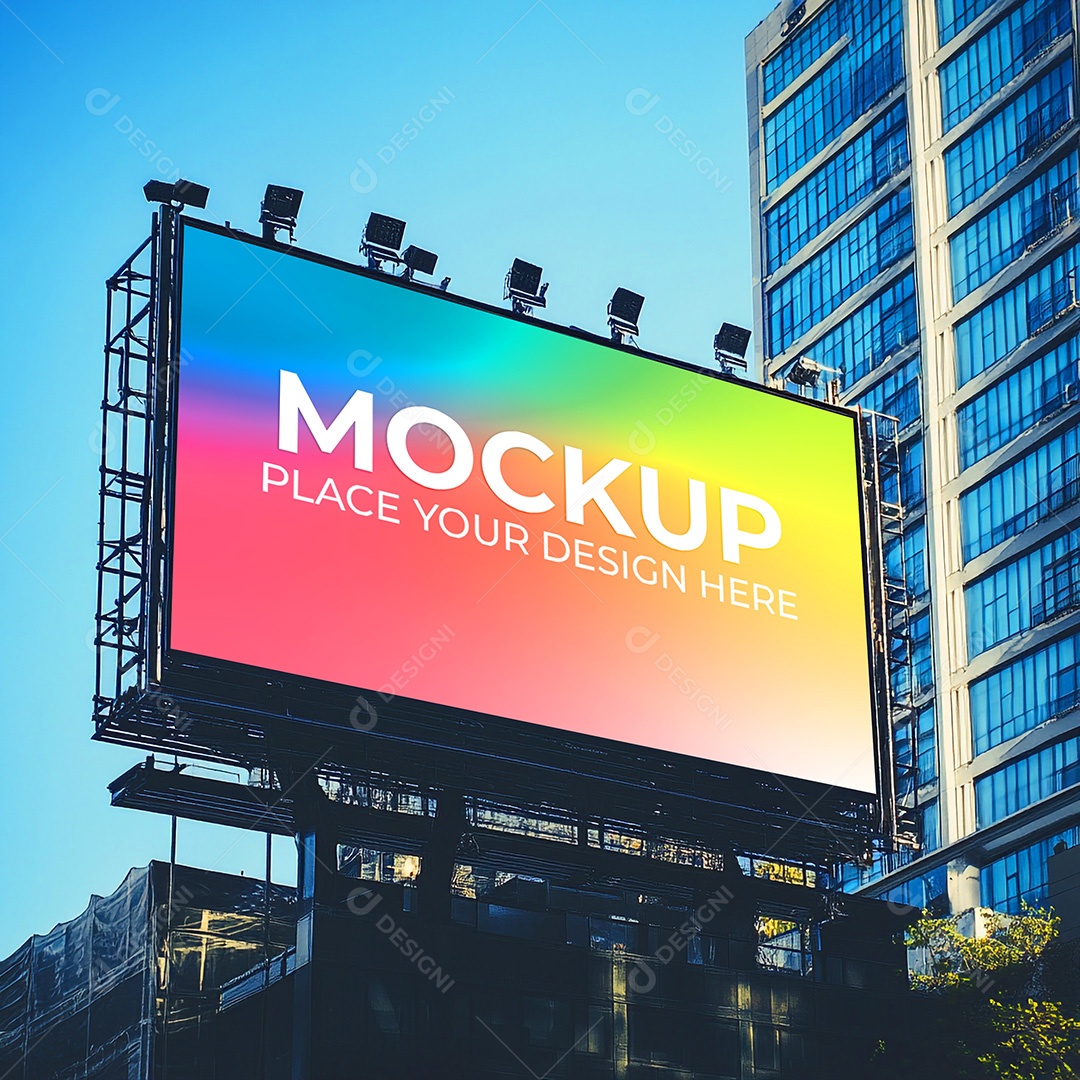 Mockup Painel Publicitário PSD Editável