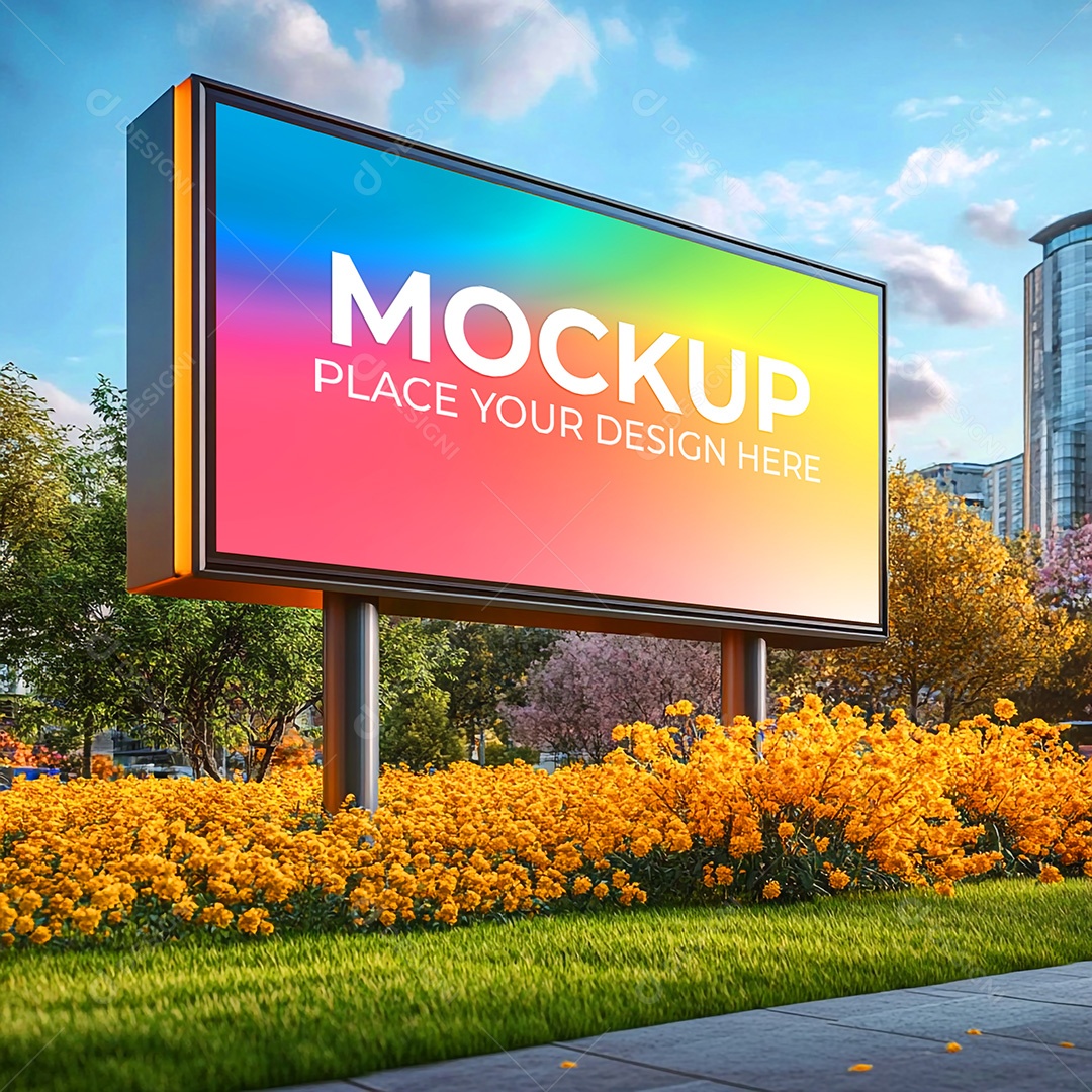 Mockup Painel Publicitário PSD Editável