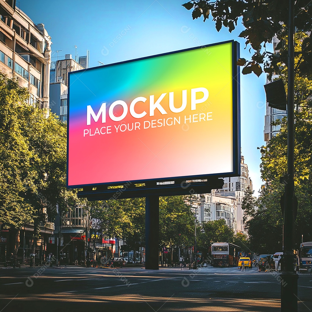 Mockup Painel Publicitário PSD Editável
