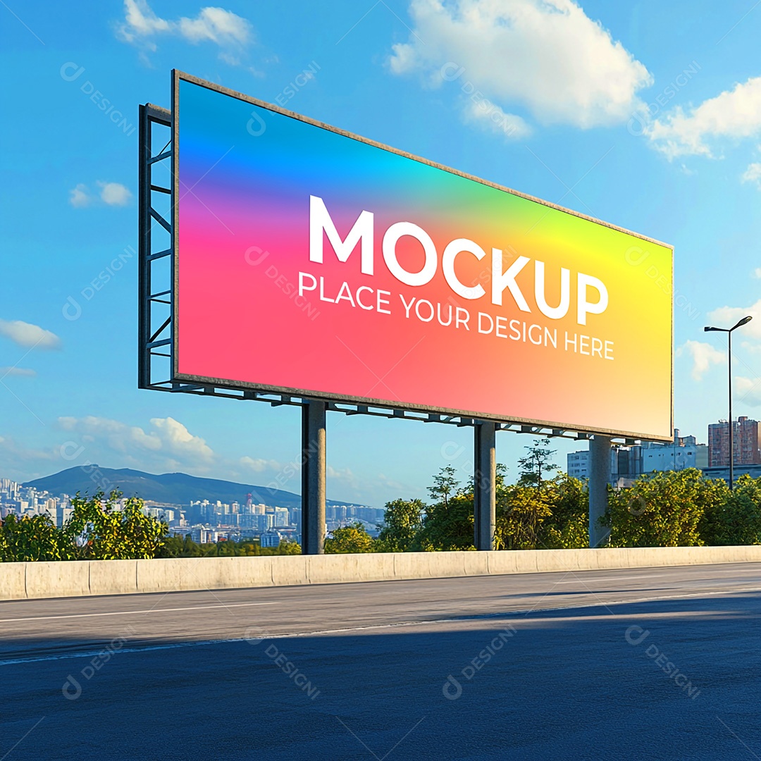 Mockup Painel Publicitário PSD Editável