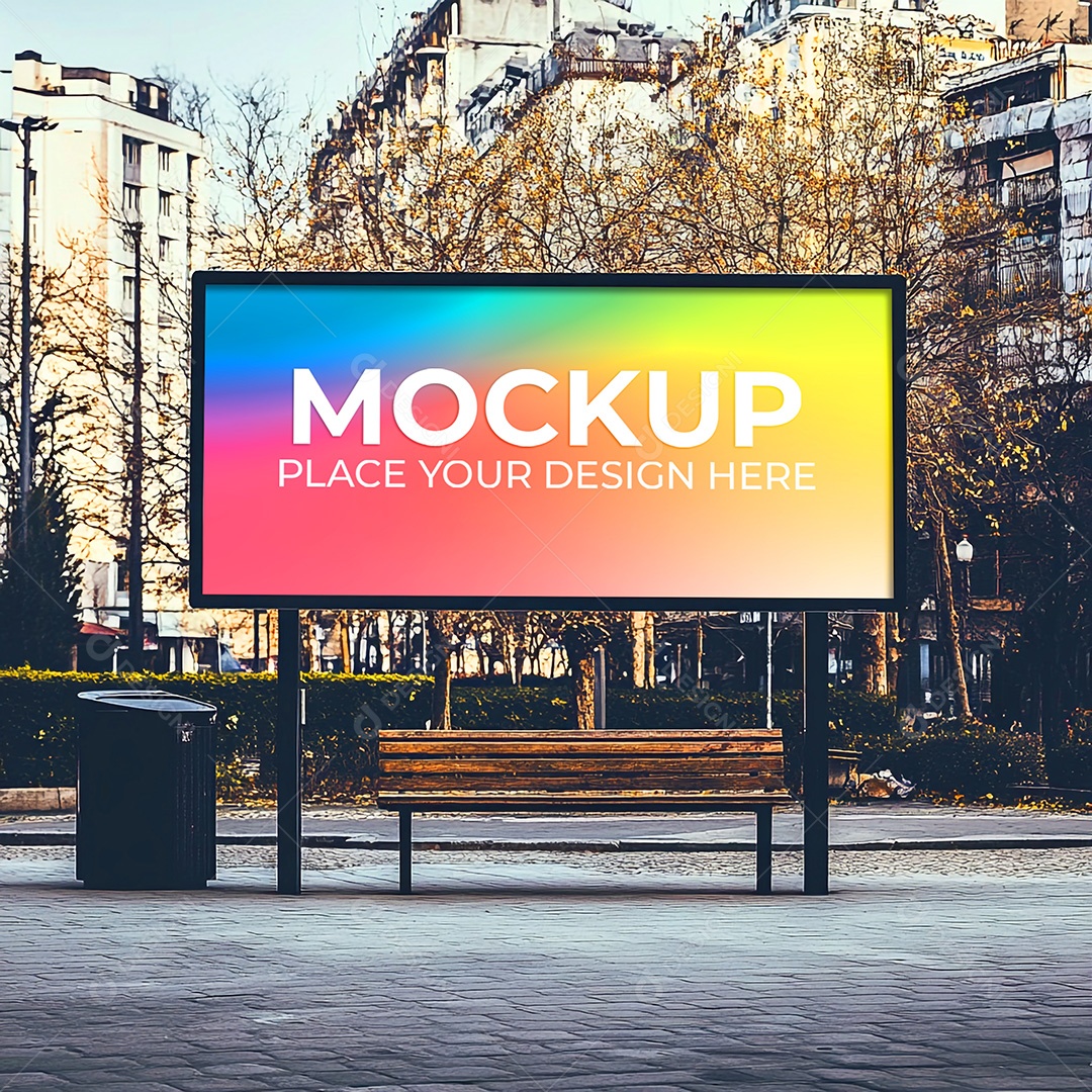 Mockup Painel Publicitário PSD Editável