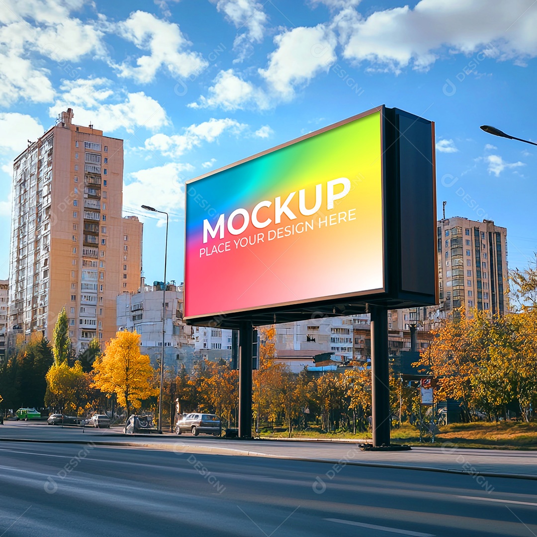 Mockup Painel Publicitário PSD Editável