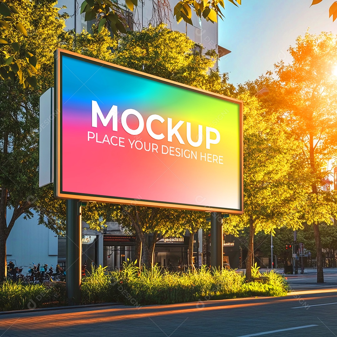 Mockup Painel Publicitário PSD Editável