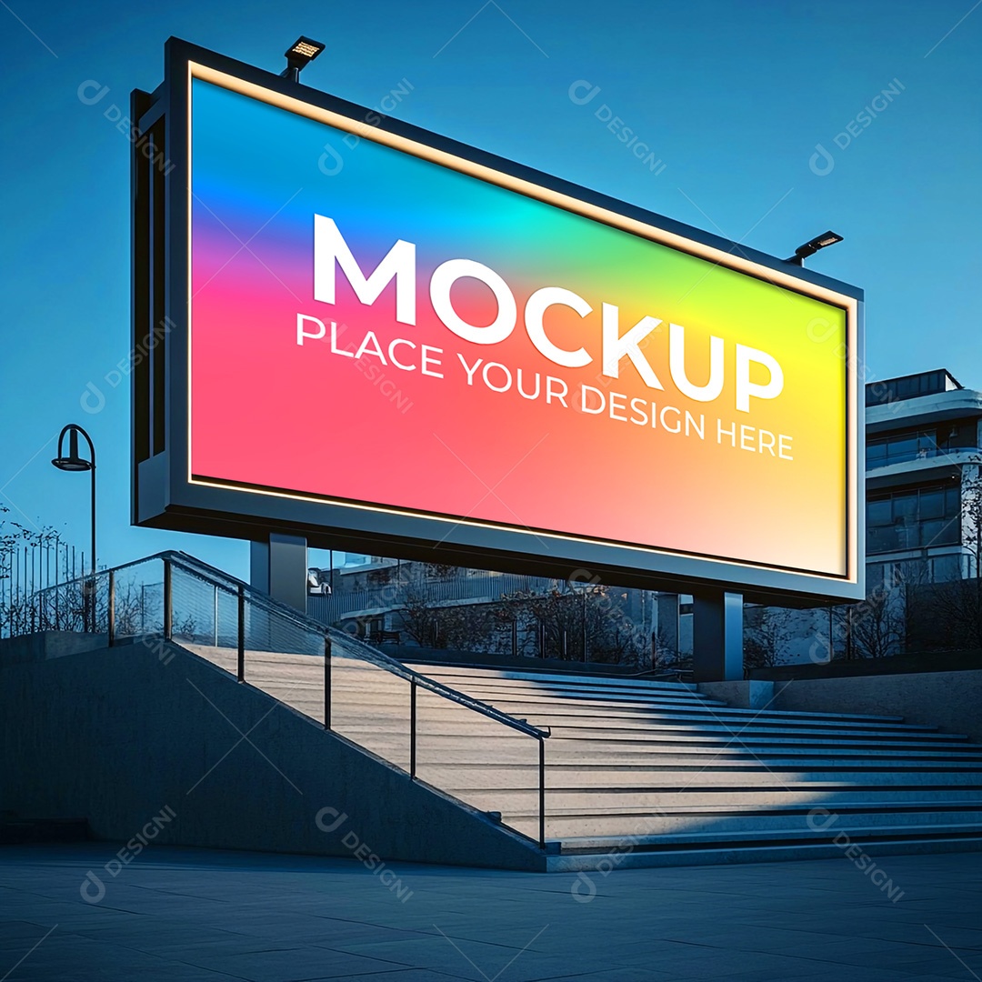 Mockup Painel Publicitário PSD Editável