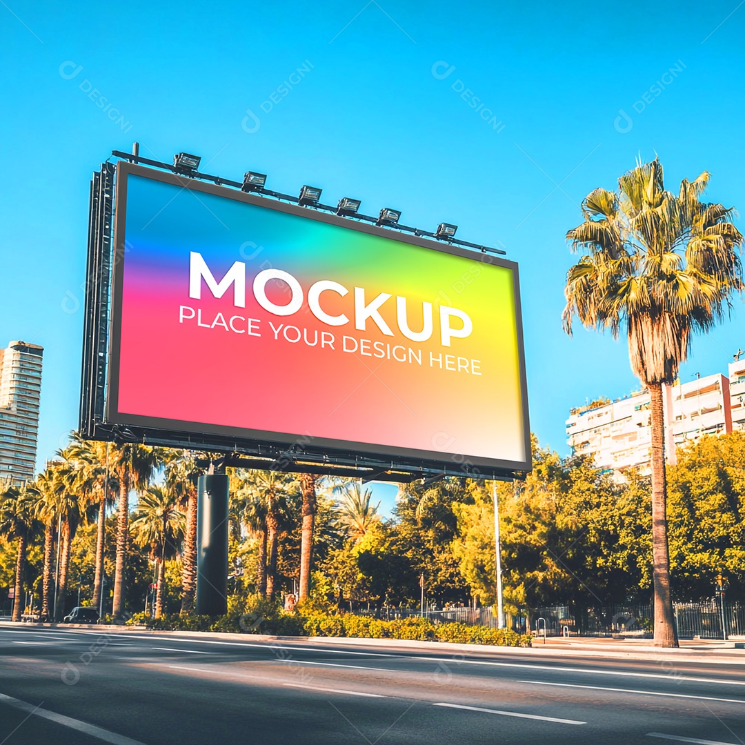 Mockup Painel Publicitário PSD Editável