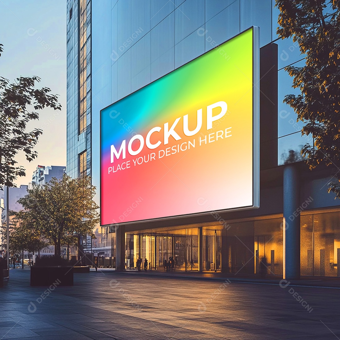 Mockup Painel Publicitário PSD Editável