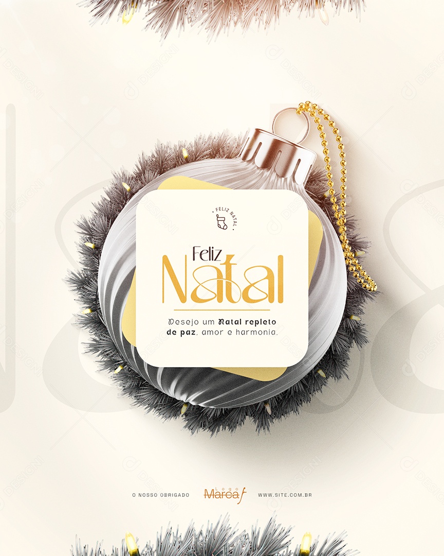 Feliz Natal 25 de Dezembro Feed Desejo Social Media PSD Editável